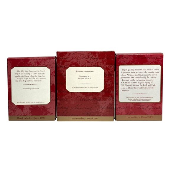 Hallmark Keepsake Ornament 3 Winnie the Pooh Piglet Tigger Friendship Plate XMAS - Picture 9 of 12